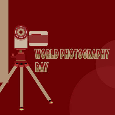world photography day, perfect design, vector illustration and textのイラスト素材