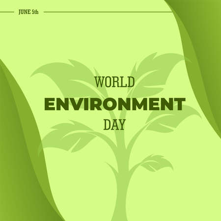 World Environment Day, Green Vector Design, Vector Illustration And Text.のイラスト素材