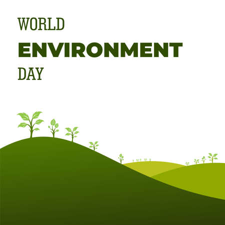 World Environment Day, Green Vector Design, Vector Illustration And Text.のイラスト素材