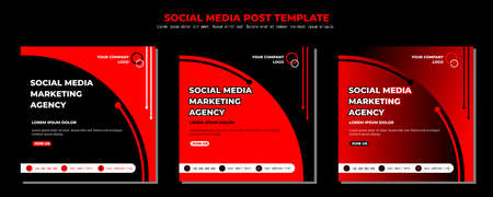 Social media posts template modern design, for digital marketing onlineのイラスト素材