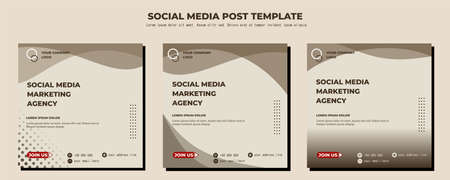 Brown Beige Vector Social Media Post Template, vector art illustration and textのイラスト素材