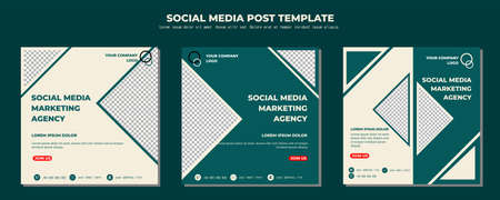 Social media posts template modern design, for digital marketing onlineのイラスト素材
