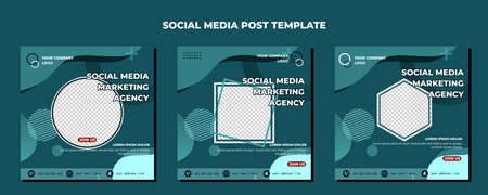 Social media posts template modern design, for digital marketing onlineのイラスト素材