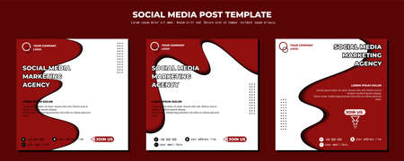 Red White Vector Social Media Post Template, vector art illustration and textのイラスト素材
