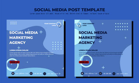 Social media posts template modern design, for digital marketing onlineのイラスト素材