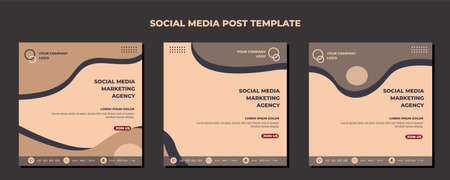 Social media posts template modern design, for digital marketing onlineのイラスト素材