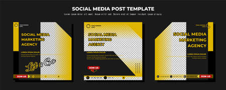Social media posts template modern design, for digital marketing onlineのイラスト素材