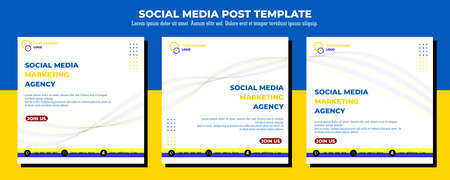 Social media posts template modern design, for digital marketing onlineのイラスト素材