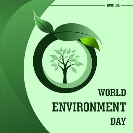 World Environment Day, Green Vector Design, Vector Illustration And Text.のイラスト素材