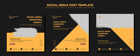 Social media posts template modern design, for digital marketing onlineのイラスト素材