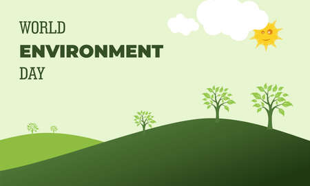 World Environment Day, Green Vector Design, Vector Illustration And Text.のイラスト素材