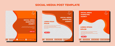 Social media posts template modern design, for digital marketing onlineのイラスト素材