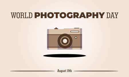 world photography day beige vector design, vector illustration and textのイラスト素材