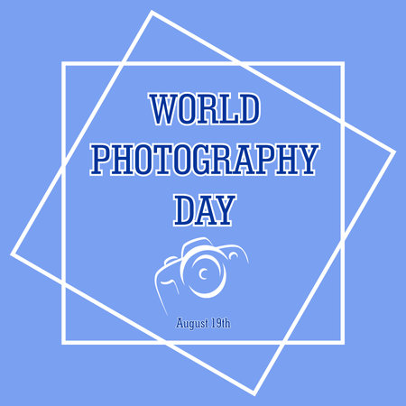 world photography day blue vector design, vector illustration and textのイラスト素材