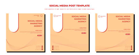 Brown Vector Social Media Post Template, vector art illustration and textのイラスト素材
