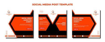 Social media posts template modern design, for digital marketing onlineのイラスト素材