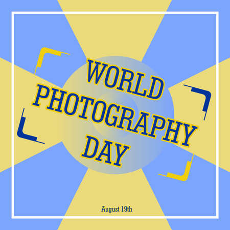 world photography day blue vector design, vector illustration and textのイラスト素材