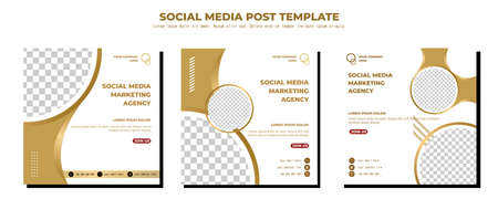 White Gold Vector Social Media Post Template, vector art illustration and textのイラスト素材