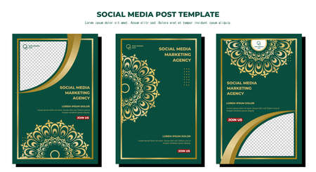 Social media Post, Arabic elegant luxury ornamental islamic background with islamic pattern decorative ornament Premium Vectorのイラスト素材