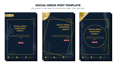 Social media posts template modern design, for digital marketing onlineのイラスト素材