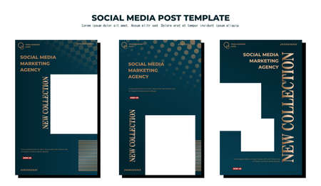 Social media posts template modern design, for digital marketing onlineのイラスト素材