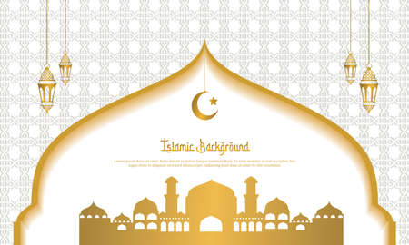 Arabic elegant luxury ornamental islamic background with islamic pattern decorative ornament Premium Vectorのイラスト素材