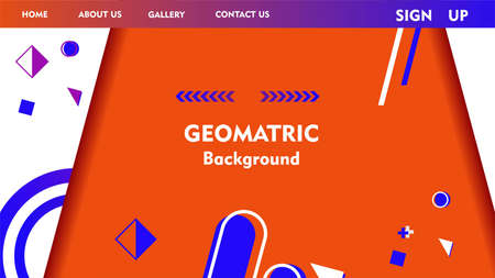 Landing page modern background Geometric Digital marketing cover and web banner template Premium...
