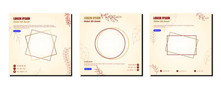 Social media posts template modern design, for digital marketing online.のイラスト素材