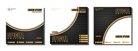 Social media posts template modern design, for digital marketing online.のイラスト素材