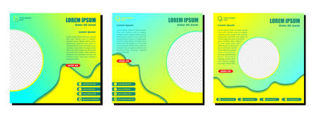 Social media posts template modern design, for digital marketing onlineのイラスト素材