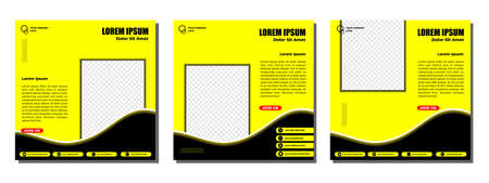 Social media posts template modern design, for digital marketing onlineのイラスト素材