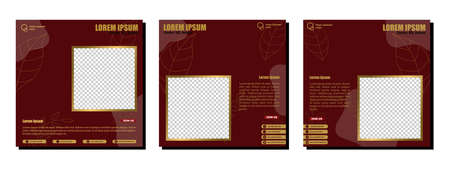Social media posts template modern design, for digital marketing online.のイラスト素材