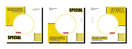 Social media posts template modern design, for digital marketing online.のイラスト素材