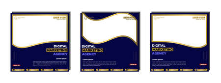 Social media posts template modern design, for digital marketing onlineのイラスト素材