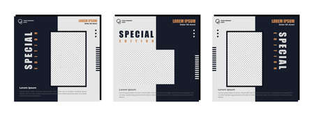 Social media posts template modern design, for digital marketing onlineのイラスト素材