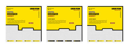 Social media posts template modern design, for digital marketing onlineのイラスト素材