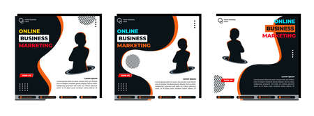 Social media posts template modern design, for digital marketing onlineのイラスト素材
