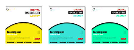 Social media posts template modern design, for digital marketing onlineのイラスト素材