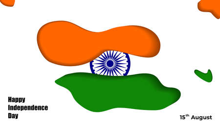 Happy Independence Day of India, India independence day. vector illustration with color flagのイラスト素材