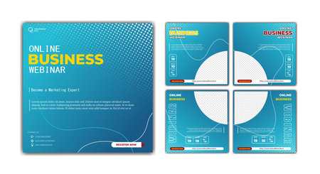 Digital marketing business webinar social media post. vector illustration and textのイラスト素材