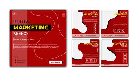 Social media posts template modern design, for digital marketing Agencyのイラスト素材