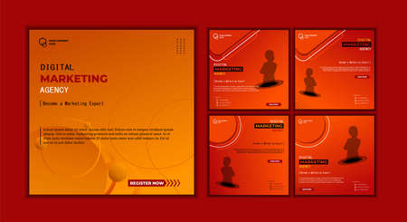 Social media posts template modern design, for digital marketing Agency, business and othersのイラスト素材