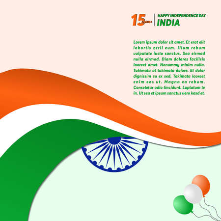 15 August, Happy Independence Day Republic Of India, Background Designのイラスト素材