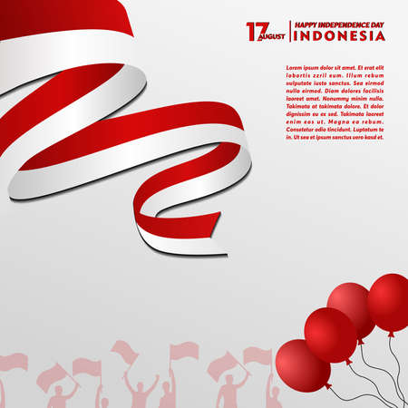 17 august. Happy Independence Day Republic Of Indonesia, Background Designのイラスト素材