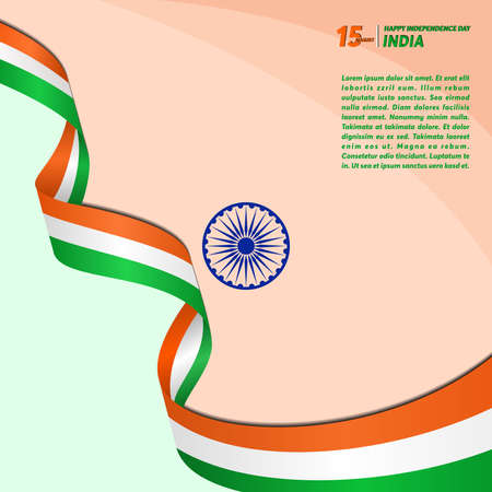 15 August, Happy Independence Day Republic Of India, Background Designのイラスト素材