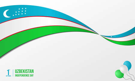 Uzbekistan Independence Day flag logo icon banner background designのイラスト素材