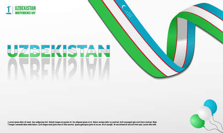 Uzbekistan Independence Day flag logo icon banner background designのイラスト素材