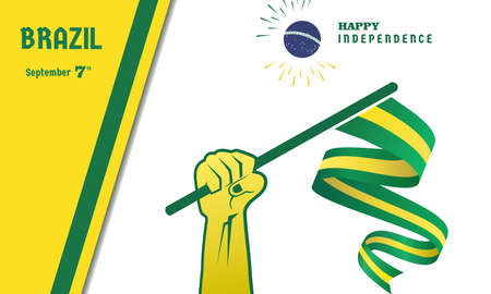 Vector Illustration Independence day of Brazil. Greeting Card Backgroundのイラスト素材