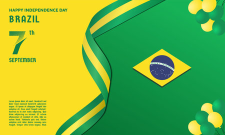 Vector Illustration Independence day of Brazil. Greeting Card Backgroundのイラスト素材