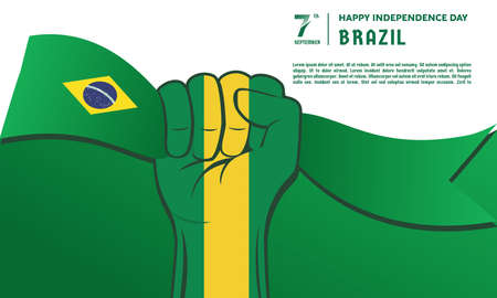 Vector Illustration Independence day of Brazil. Greeting Card Backgroundのイラスト素材